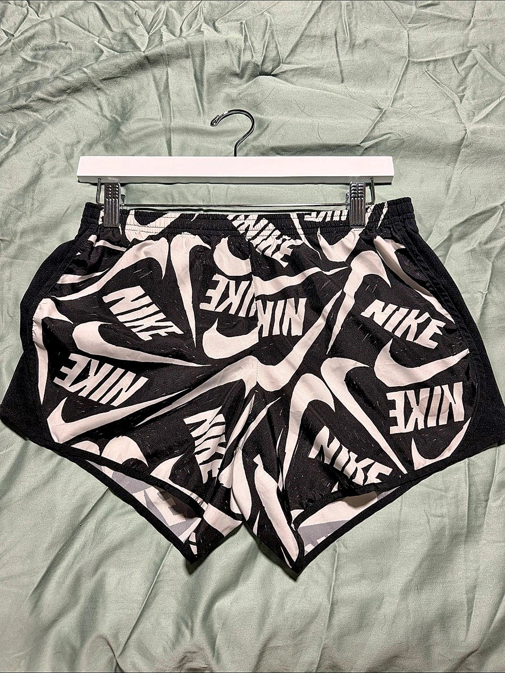 Nike Women's Abstract Athletic Shorts in Black & White